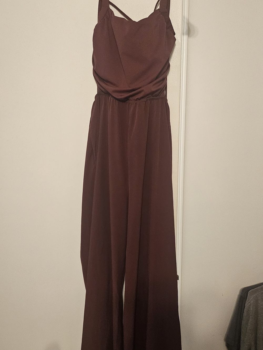 Halara Womens Burgundy Wide-Leg Jumpsuit